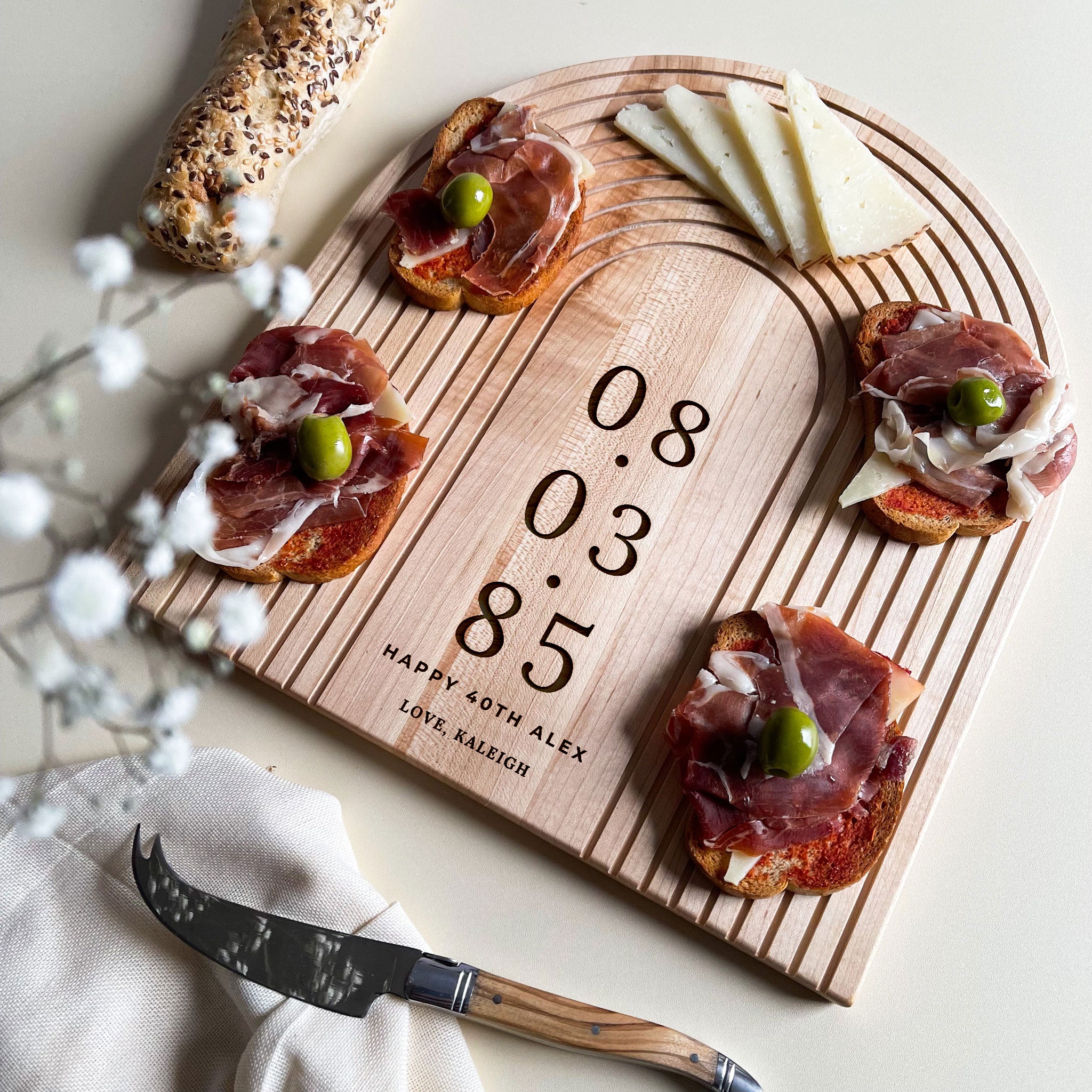Personalised Maple Anniversary Charcuterie Board