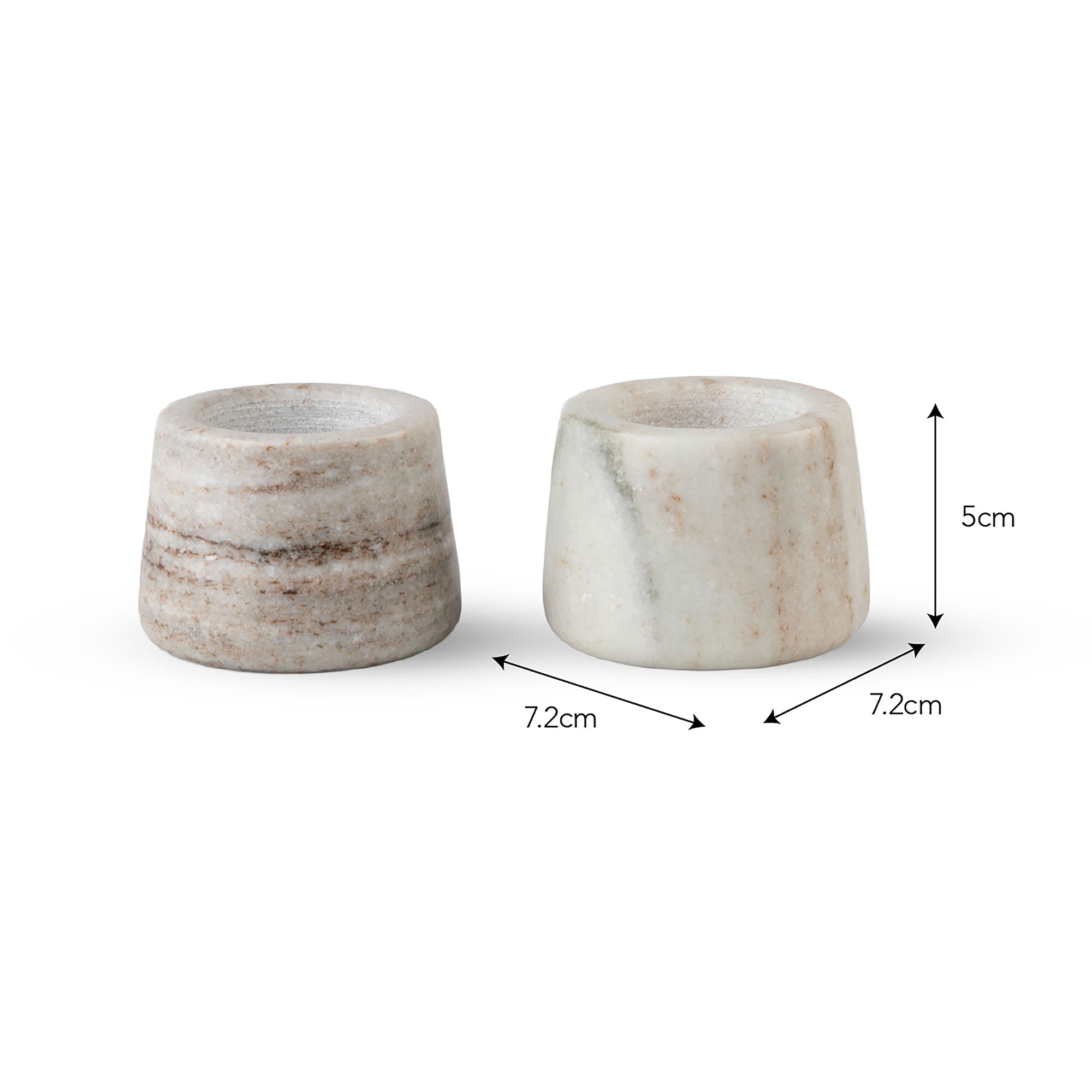 Set of 2 Solid Marble Tealight Holders