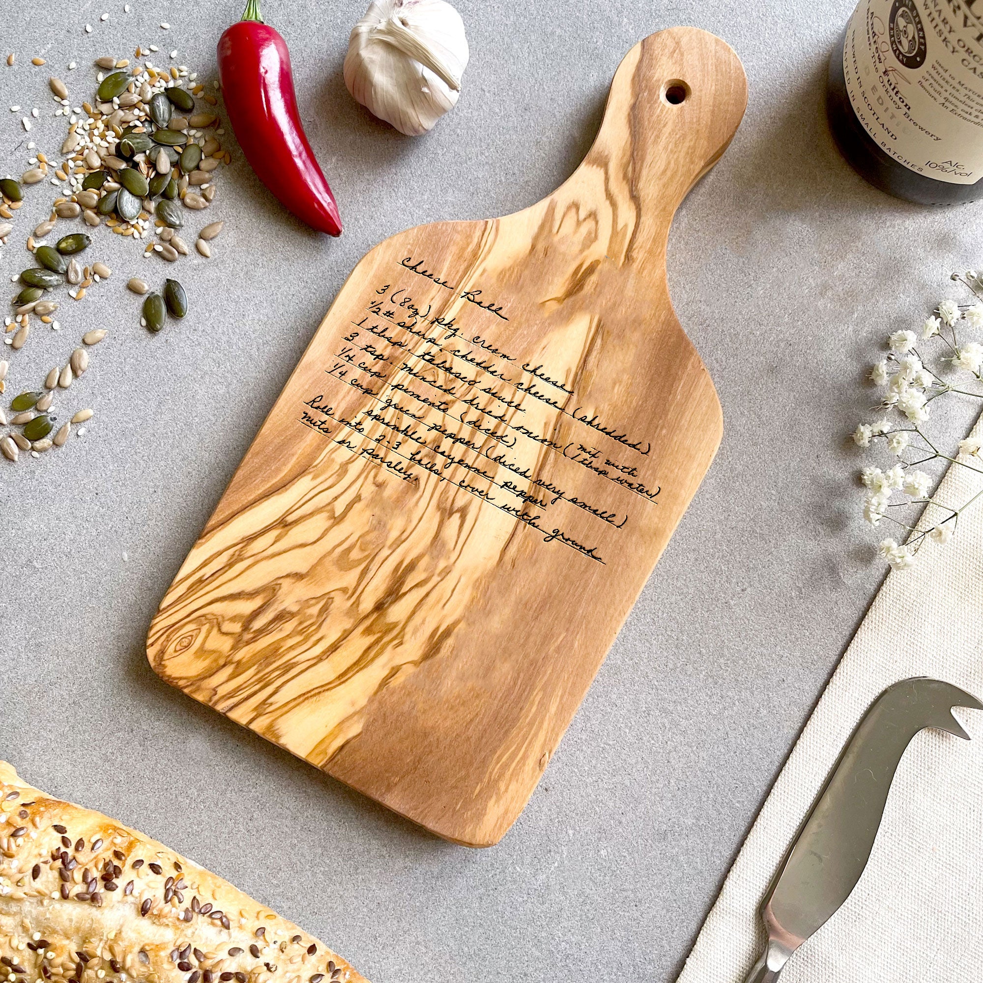 Engraved Handwritten Family Recipe Board