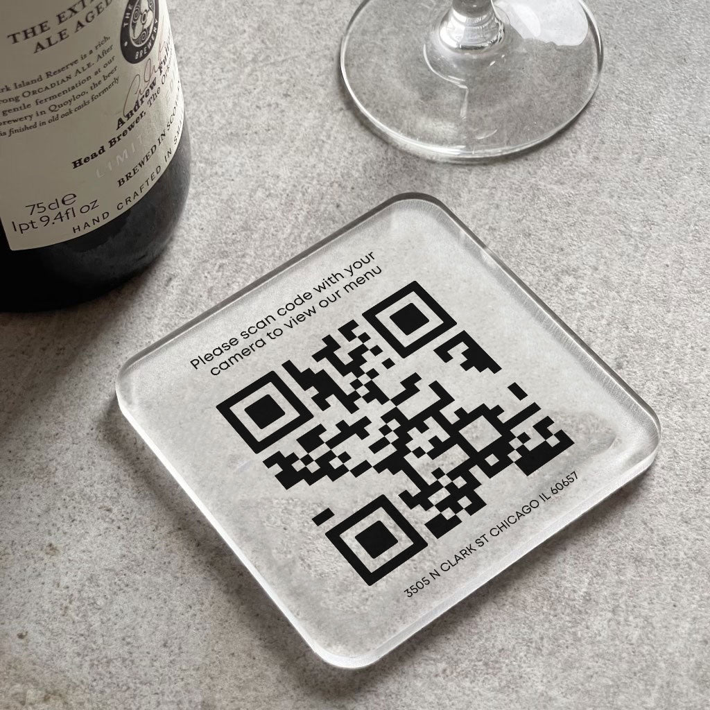 Your Own Logo Wifi QR Code Acrylic Coaster