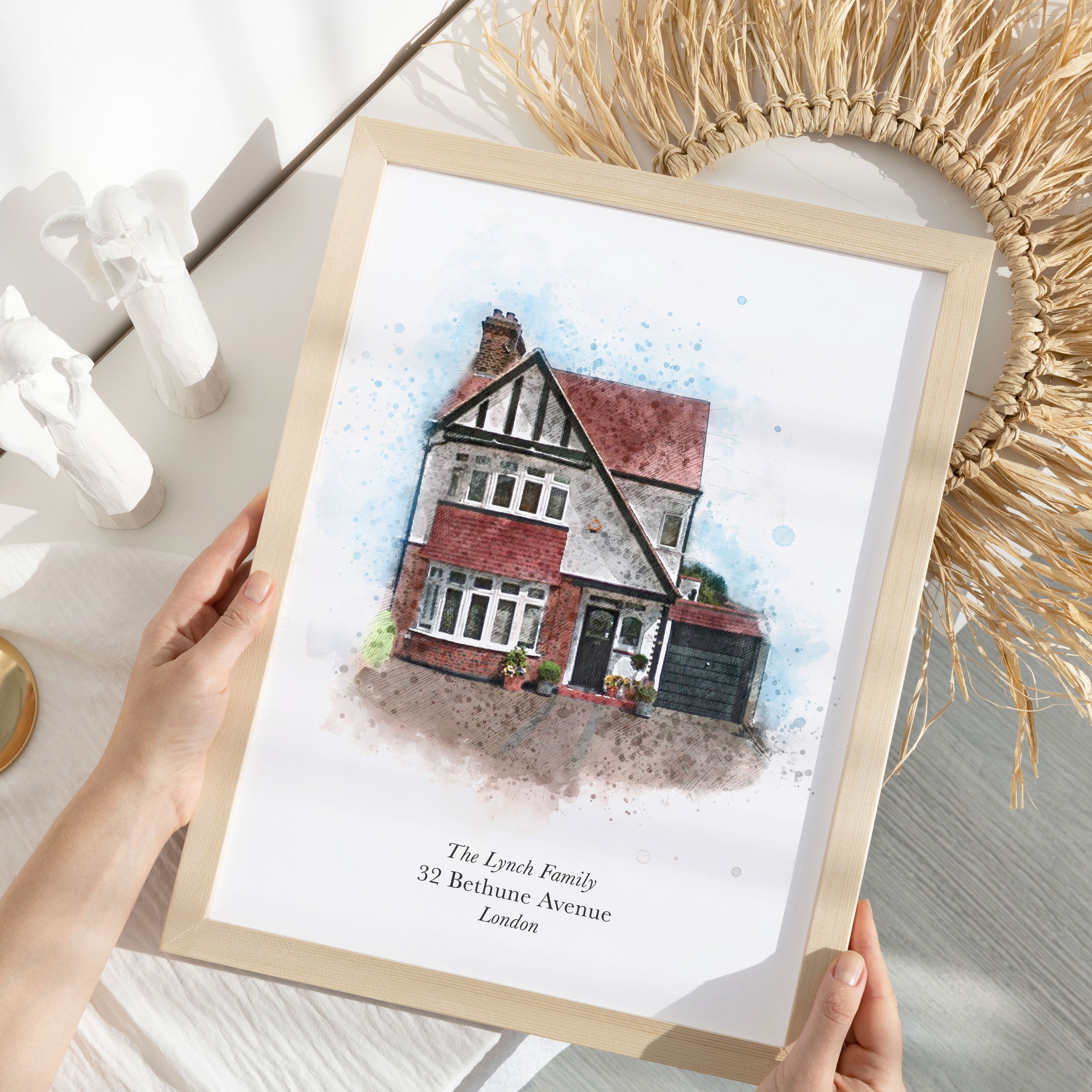 Personalised Watercolour Wedding Venue or Church Portrait Print