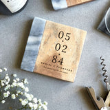 Personalised Date Marble & Wood Coaster