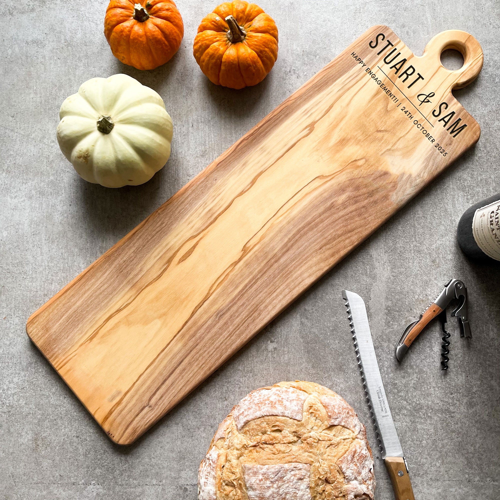 Personalised Large Italian Olive Wood Chopping, Serving, Charcuterie Board