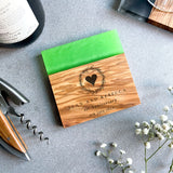 Personalised Premium Italian Olive Wood Drinks Coaster