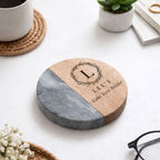 Personalised Wood & Marble Coaster