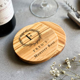 Personalised Engraved Olive Wood Coaster
