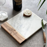 Personalised Marble And Acacia Serving Board