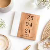 Personalised Date Marble & Wood Coaster