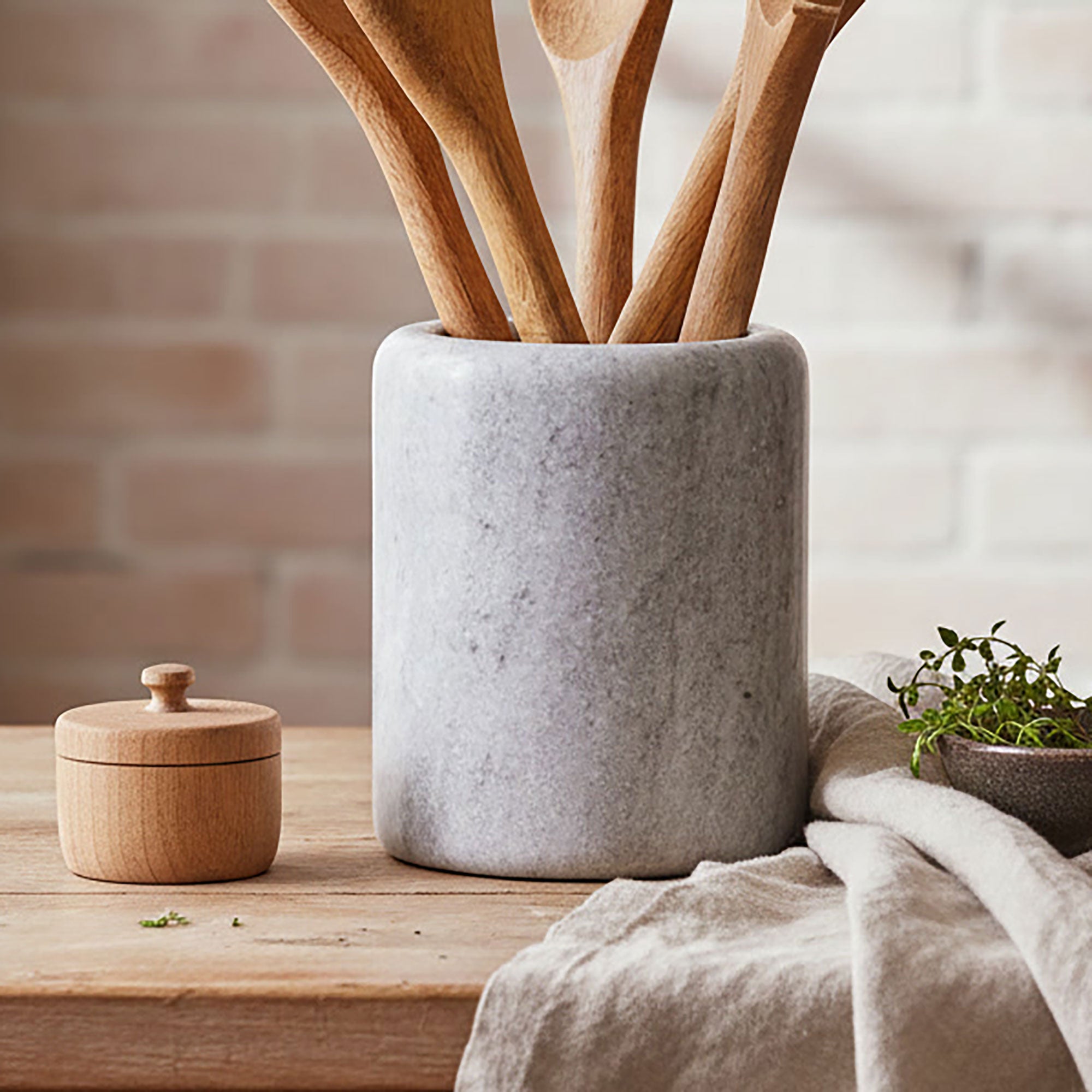 Solid Marble Utensil Holder