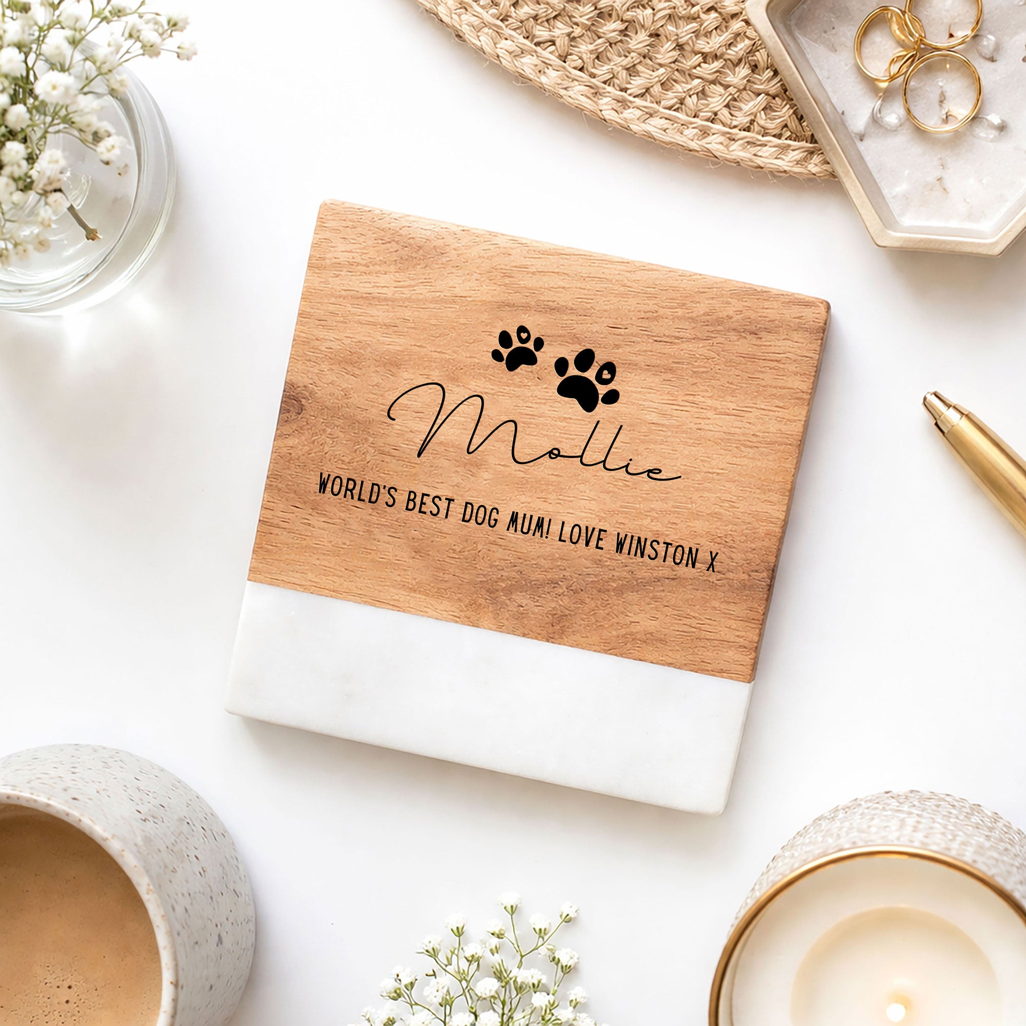 Personalised Paw Print Coaster