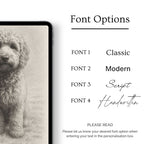 Personalised Black & White Pencil Sketch Dog and Pet Print
