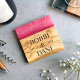 Personalised Premium Italian Olive Wood Drinks Coaster