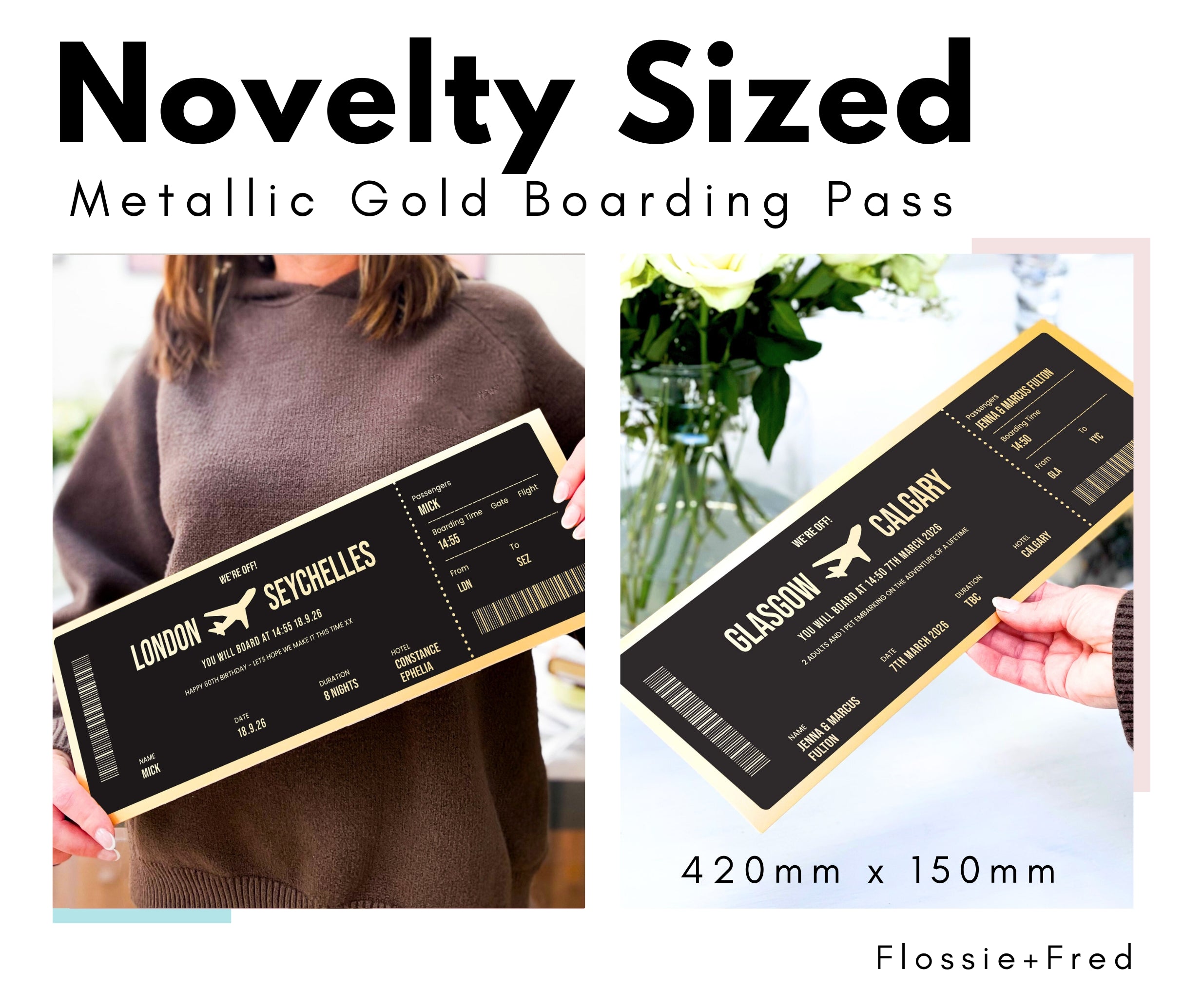 Personalised Oversized Travel Boarding Pass Gift