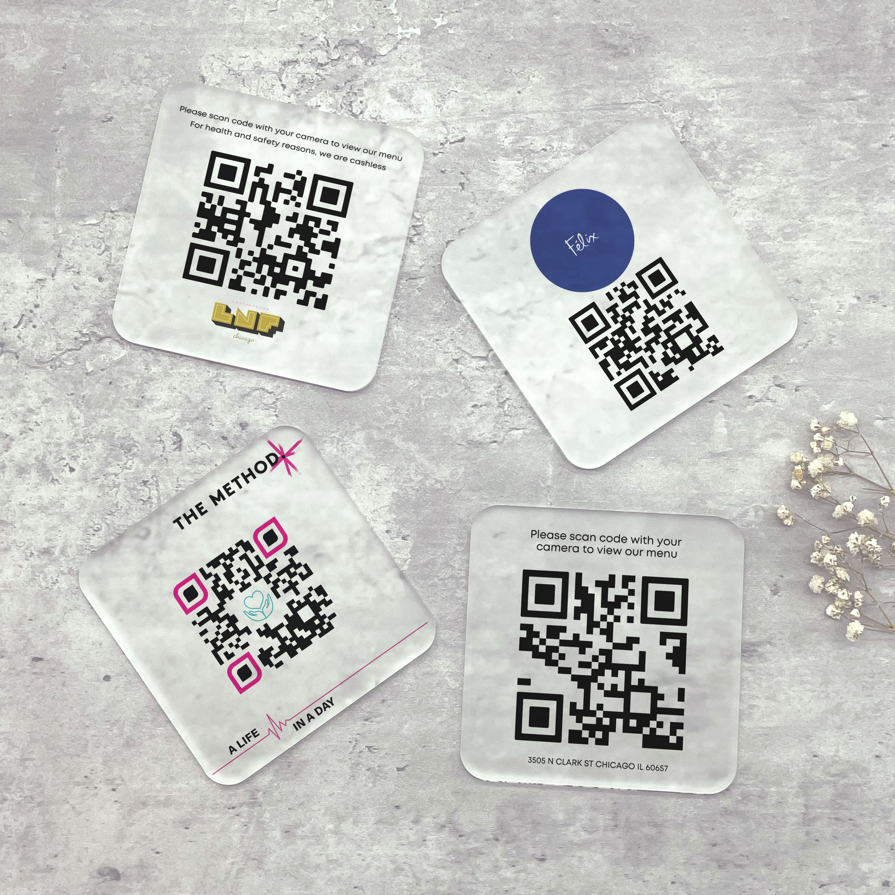 Your Own Logo Wifi QR Code Acrylic Coaster