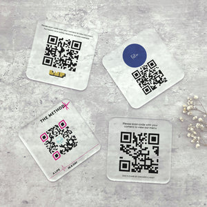 Personalised Branded Logo Wifi QR Code Acrylic Coaster