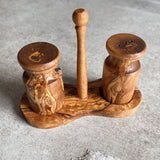 Olive Wood Salt & Pepper 3 Piece Shaker Set
