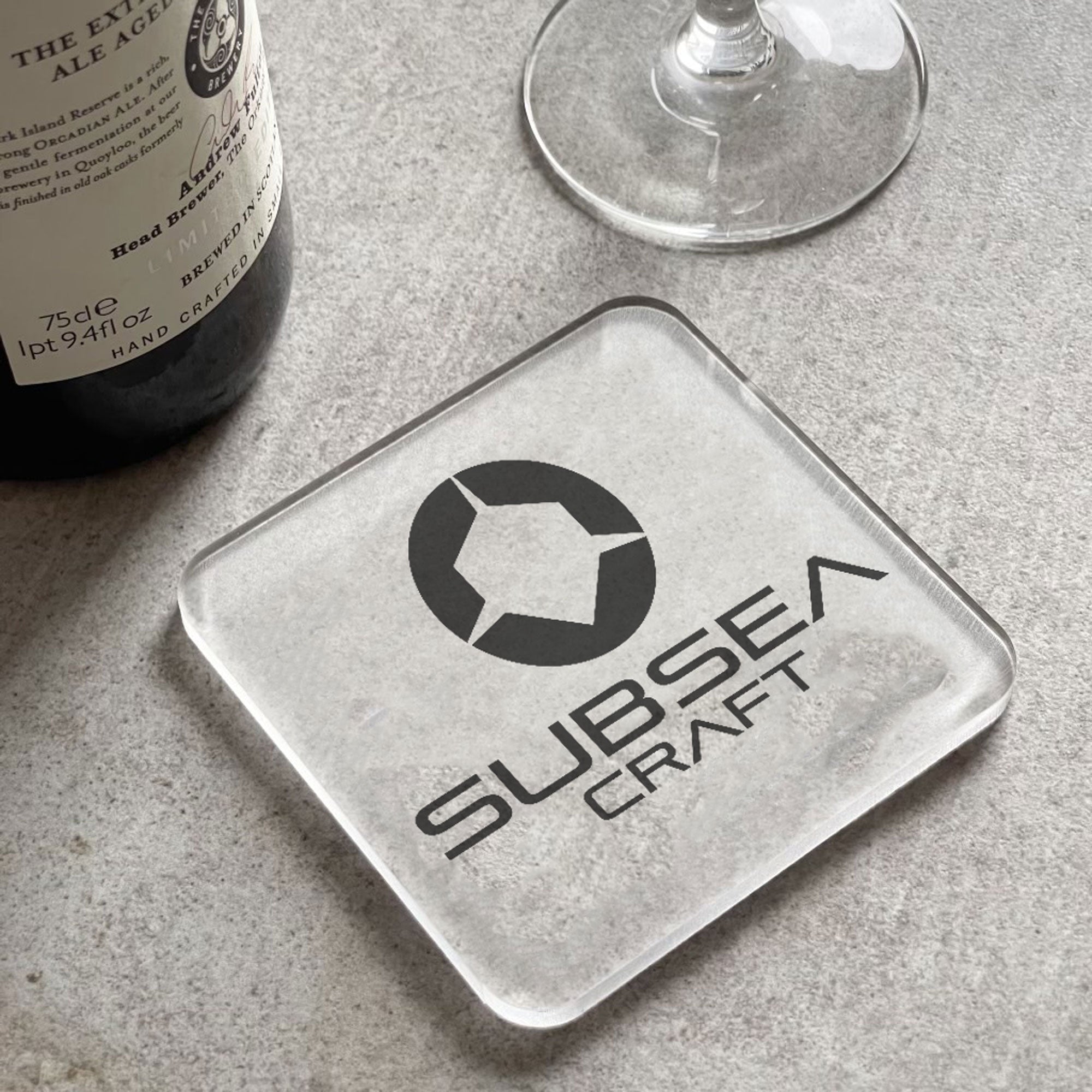 Your Own Logo Branded Acrylic Drinks Coaster