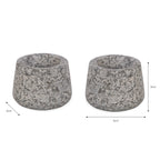 Set of 2 of Natural Granite Tealight Holders