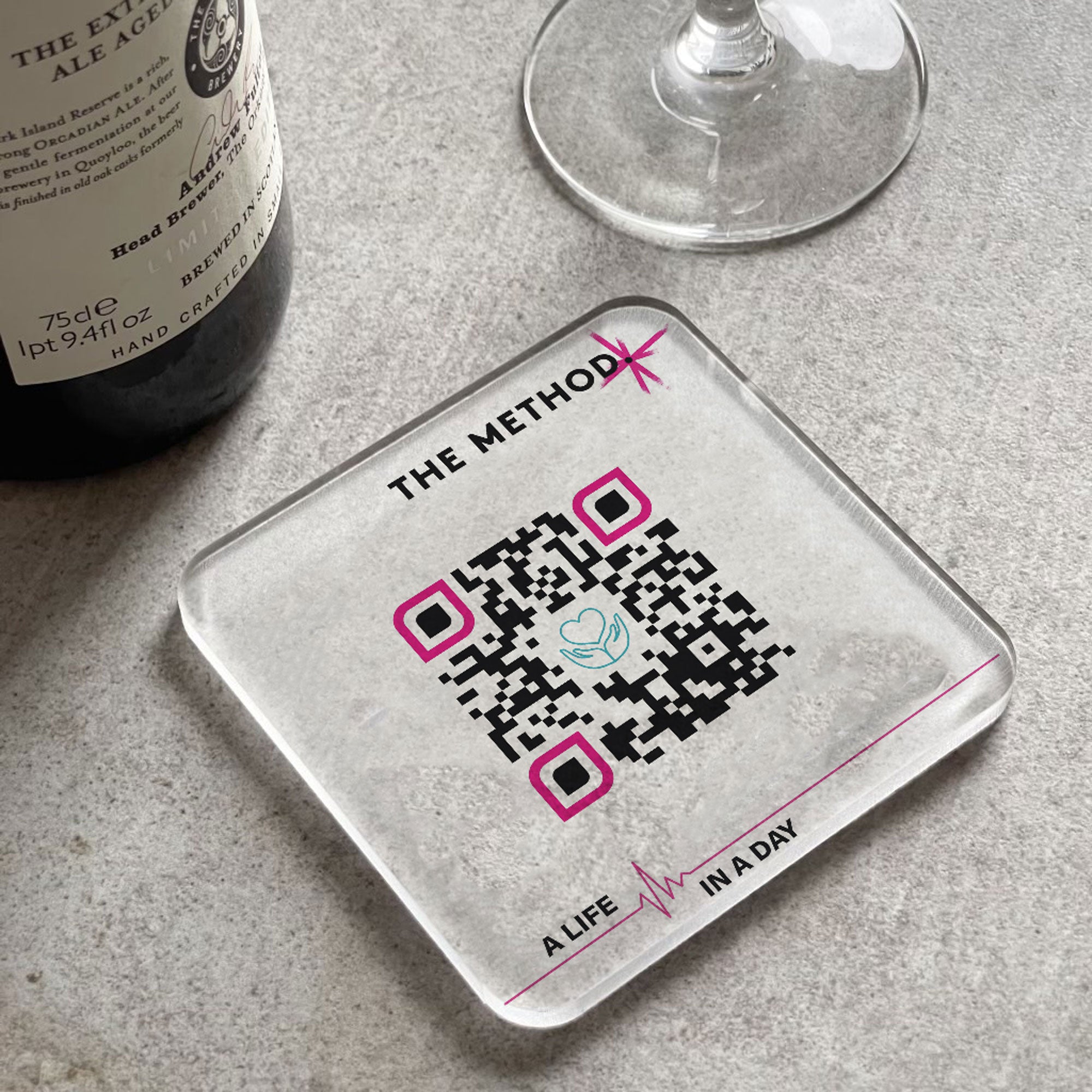 Your Own Logo Wifi QR Code Acrylic Coaster