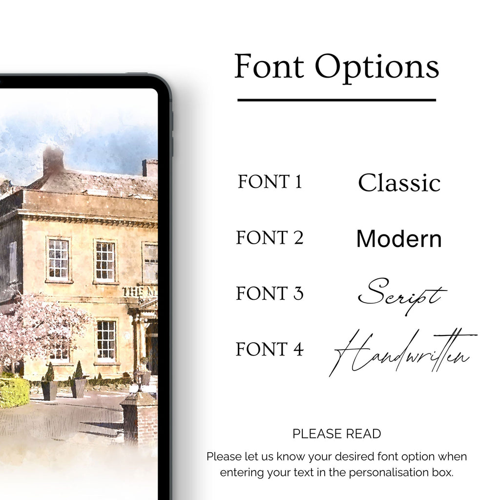 Personalised Landscape and Gardens Watercolour Art Print