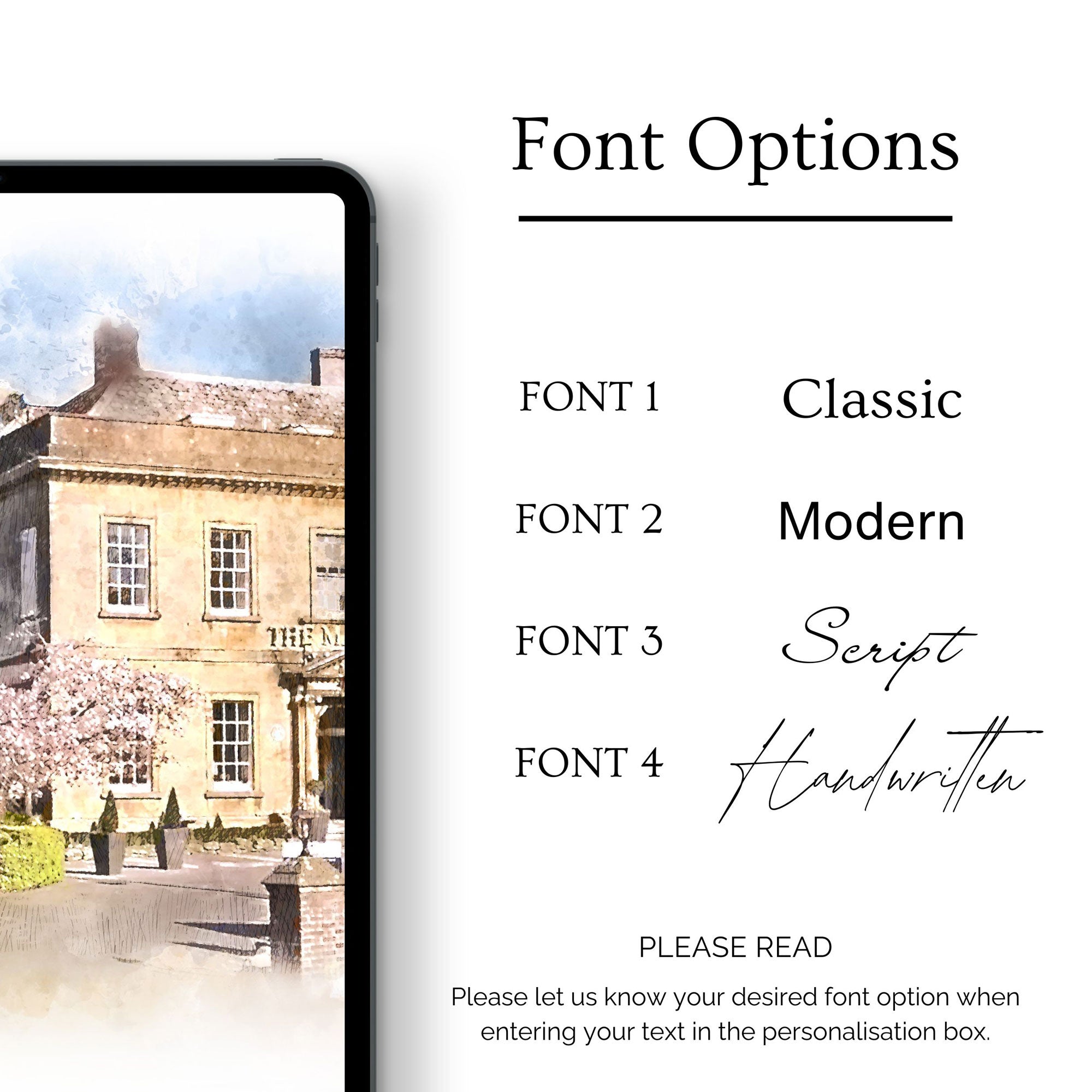 Personalised Landscape and Gardens Watercolour Art Print