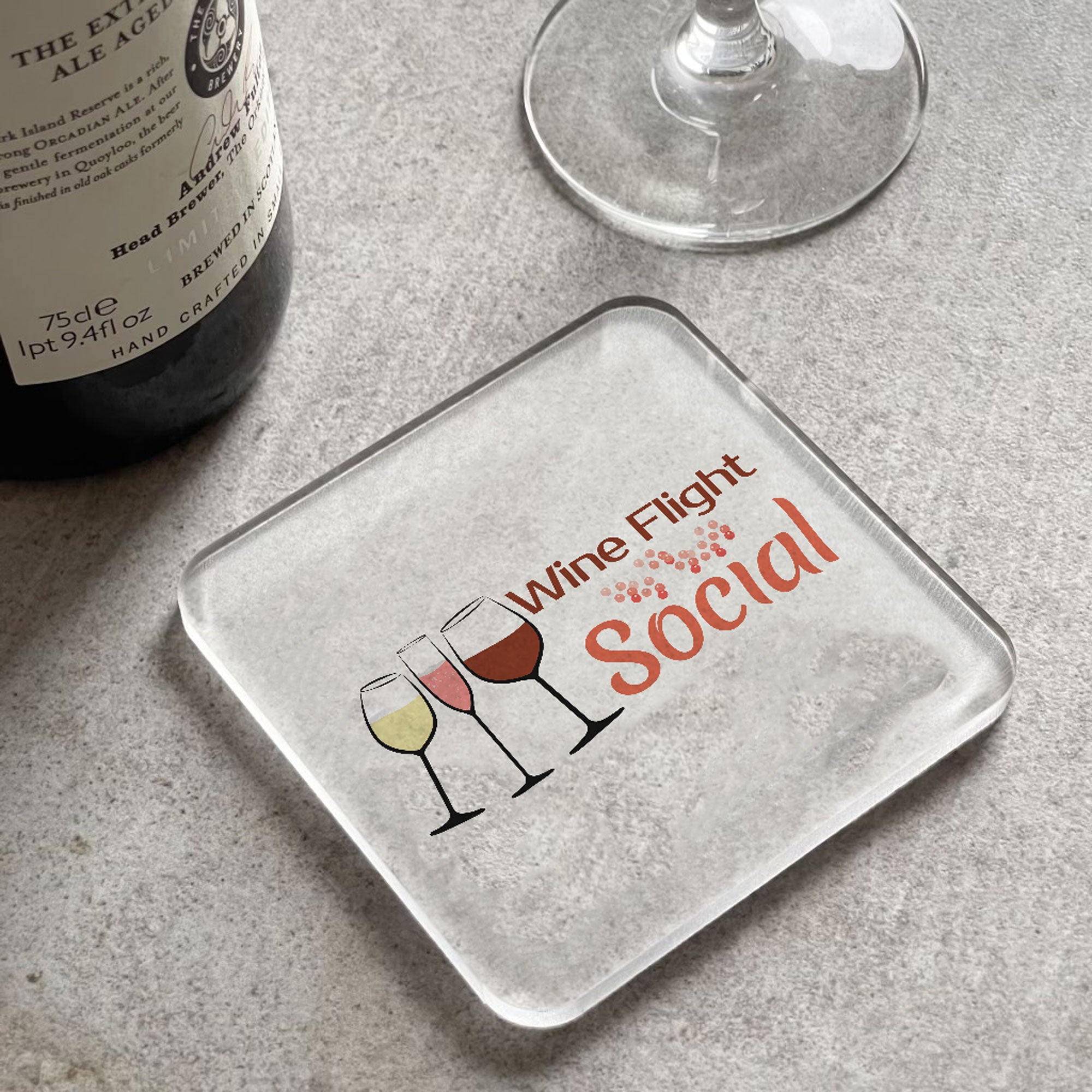 Your Own Logo Branded Acrylic Drinks Coaster