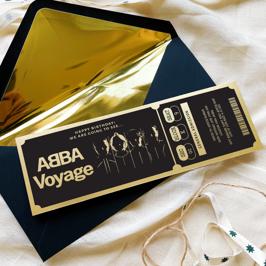 Personalised Gold Custom Theatre Show Ticket Keepsake
