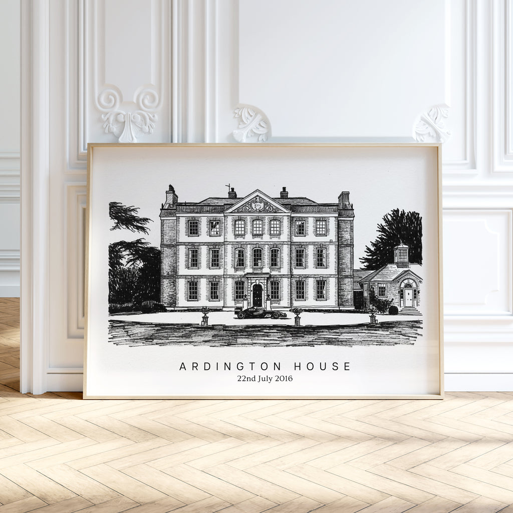 Personalised Heavy Pencil Sketch Venue Print