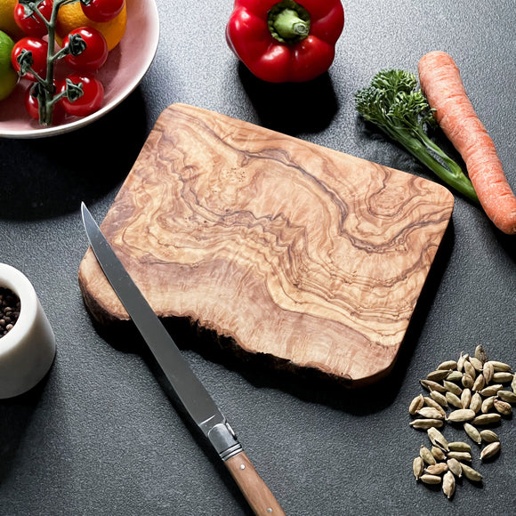 Rustic Olive Wood Cheese Board - 20 x 15 x 2cm