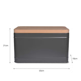 Borough Bread Bin Charcoal - GardenTrading
