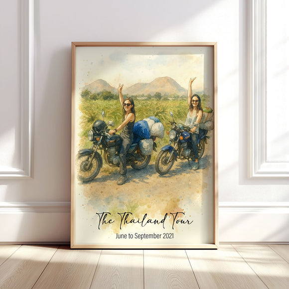 Personalised Motorbike Watercolour Art Print