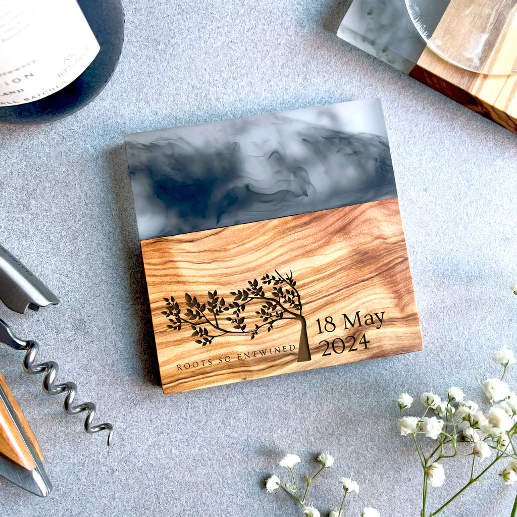 Personalised Olive Wood Drinks Coaster