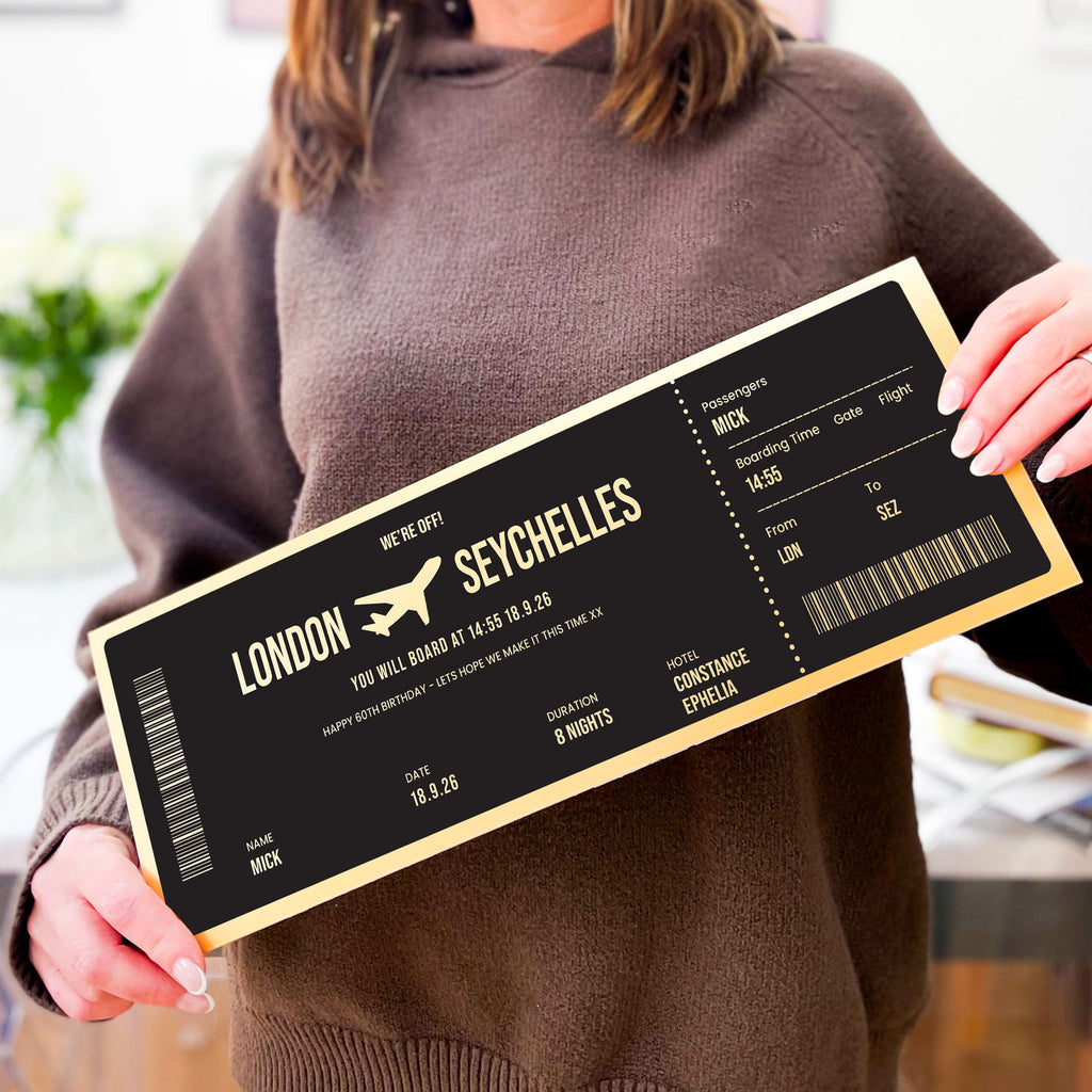 Personalised Oversized Travel Boarding Pass Gift