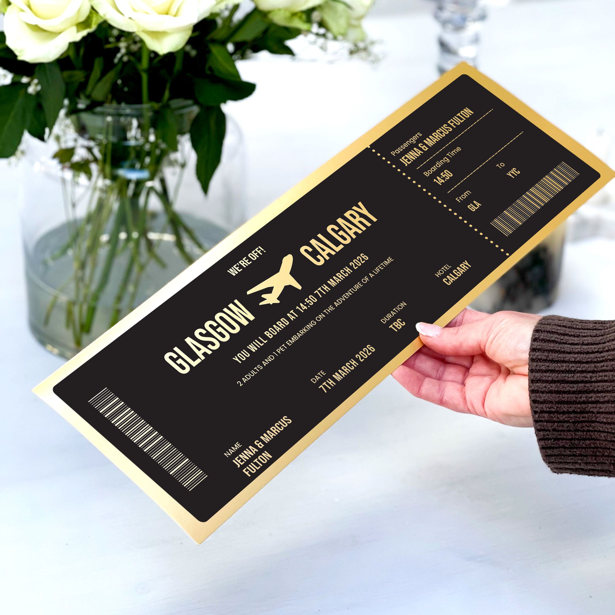 Personalised Oversized Travel Boarding Pass Gift