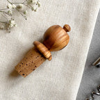 Pair of Olive Wood Wine Bottle Cork Stopper