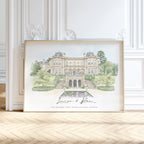 Personalised Watercolour Wedding Venue or Church Portrait Print