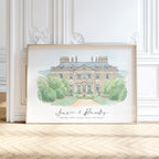 Personalised Watercolour Wedding Venue or Church Portrait Print