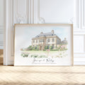 Personalised Watercolour Wedding Venue or Church Portrait Print