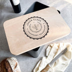 Personalised Bread Bin/Cake Tin with Wooden Lid