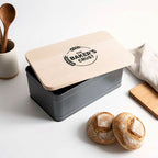 Your Own Logo Bread Storage Bin with Engraved Wooden Lid