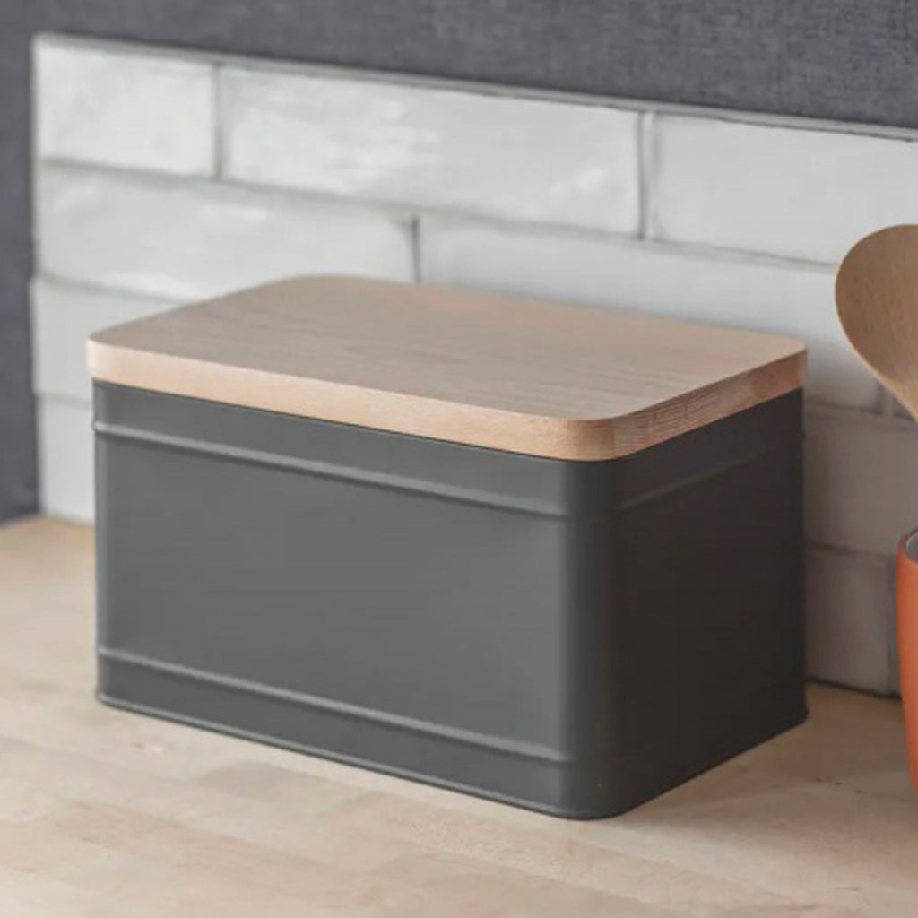 Personalised Bread Storage Bin with Engraved Wooden Lid