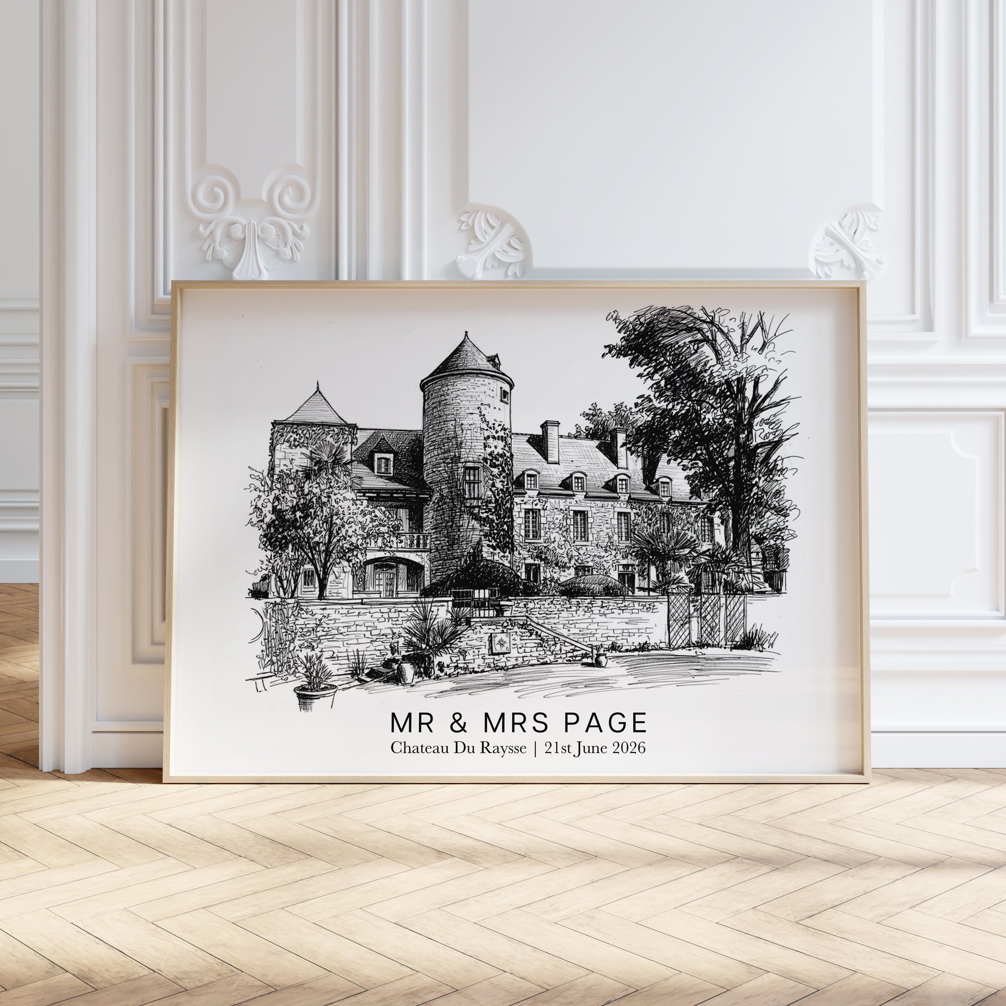 Personalised Heavy Pencil Sketch Venue Print