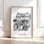 Personalised Heavy Pencil Sketch Venue Print