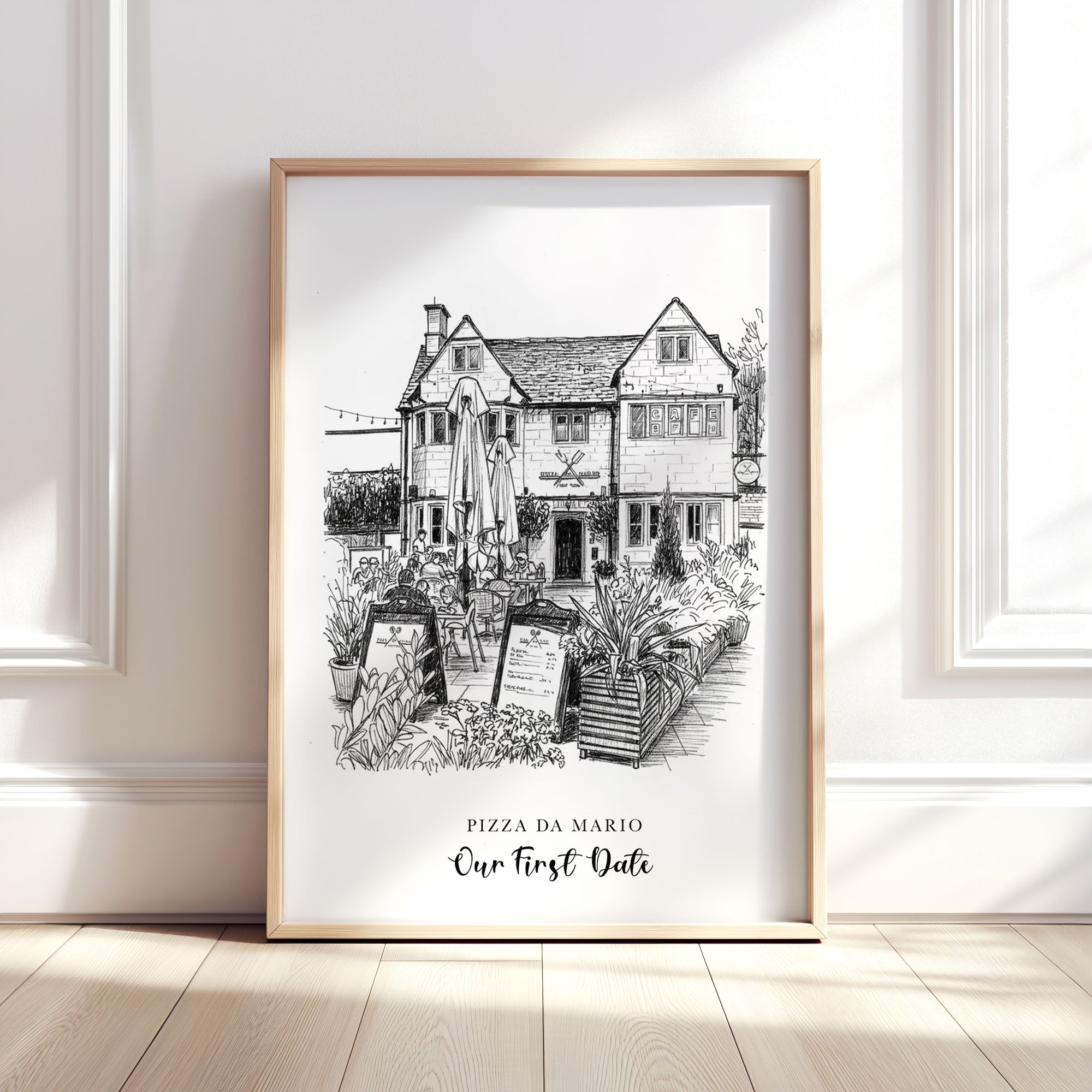 Personalised Heavy Pencil Sketch Venue Print