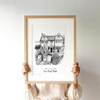Personalised Heavy Pencil Sketch Venue Print