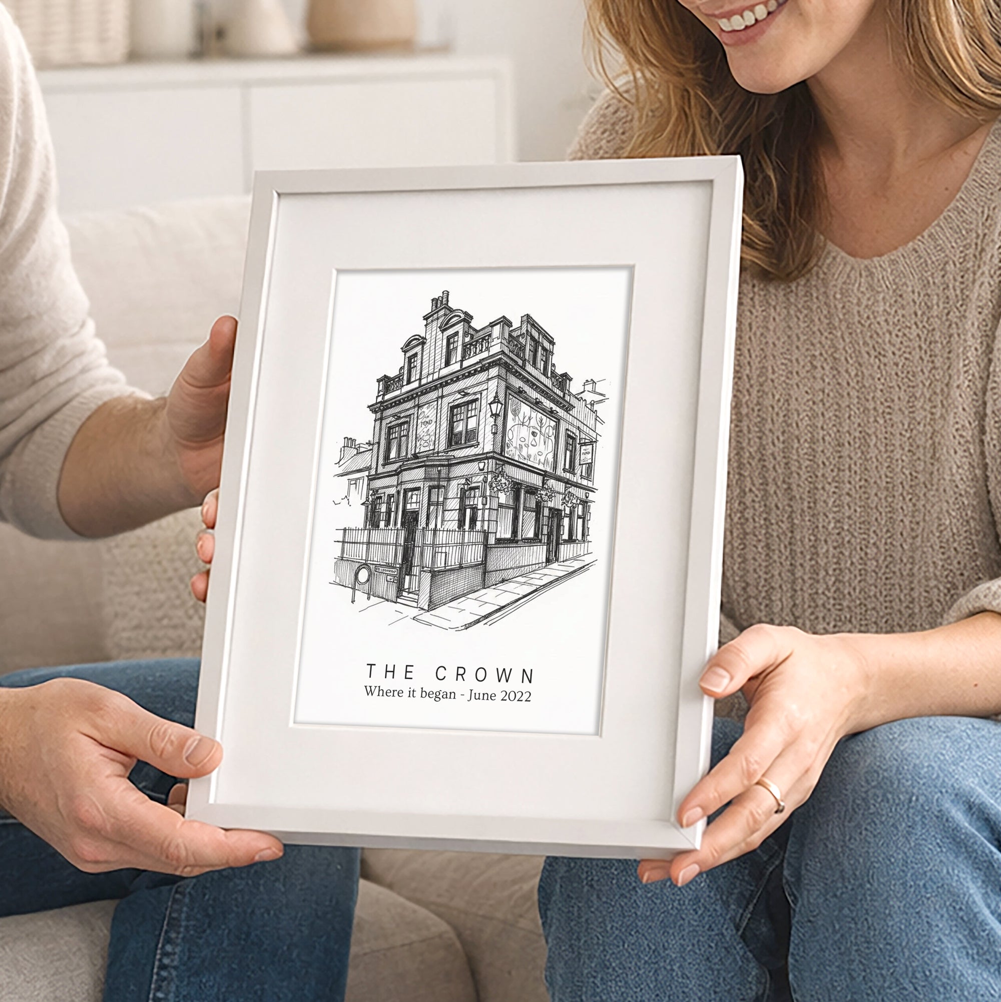 Personalised Heavy Pencil Sketch Venue Print