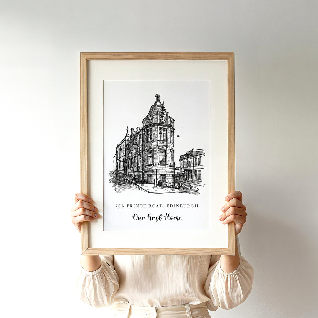 Personalised Heavy Pencil Sketch Venue Print