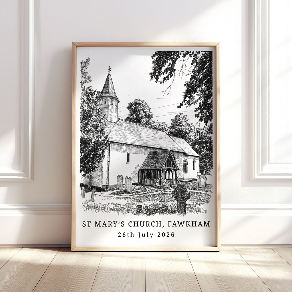 Personalised Heavy Pencil Sketch Venue Print