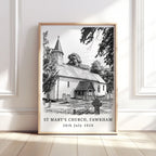 Personalised Heavy Pencil Sketch Venue Print