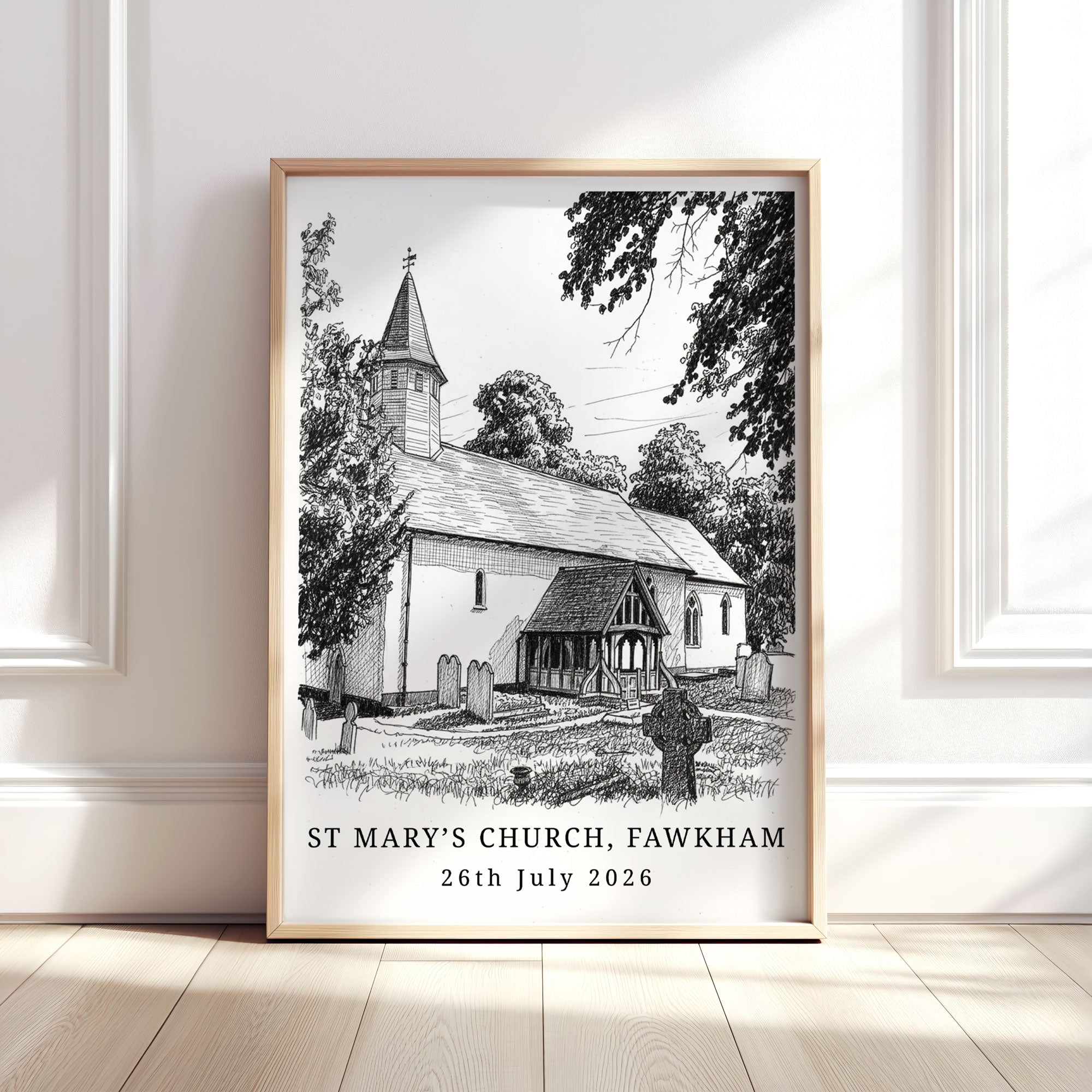 Personalised Heavy Pencil Sketch Venue Print